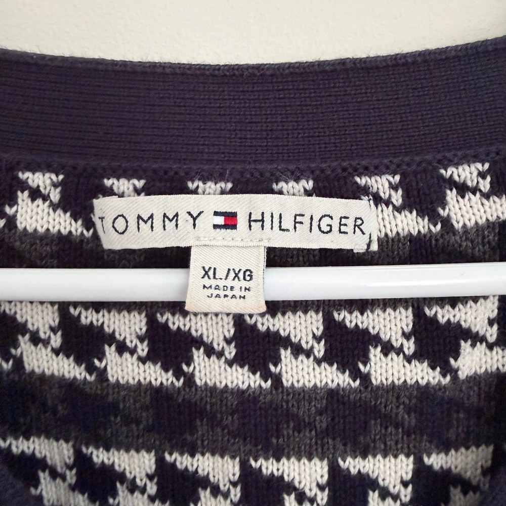 Vintage Tommy Hilfiger Cotton Houndstooth Cardigan, Size XL - Picture 4 of 6